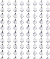 Crystal Acrylic Gems Bead Garland Strands, KinHom 16 Feet Hanging Clear 14mm Daimond Beads Chain Garlands for Manzanita Tree Centerpiece, Chandelier Bead Lamp Chain, Christmas/Wedding Party Decoration